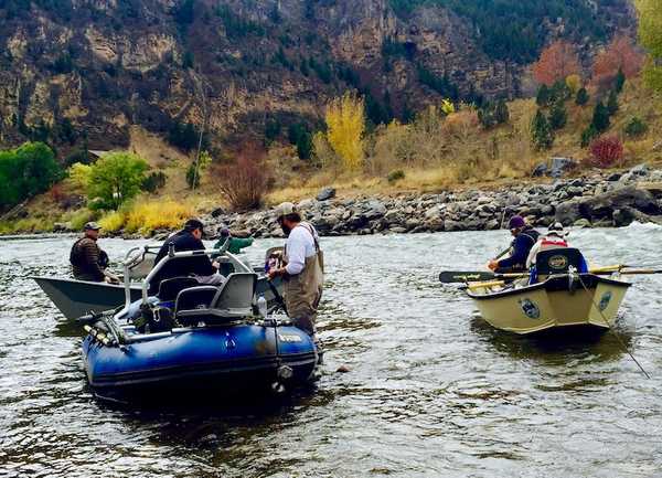 Fly fishing float trip on the Roaring Fork River